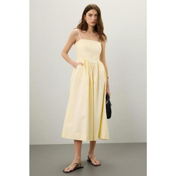 Dresses & Skirts - Ronny Kobo x RTR Corset Midi Dress Size 4 Yellow with stains